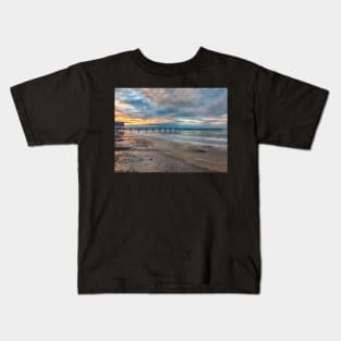 Saltburn Pier Sunset Kids T-Shirt